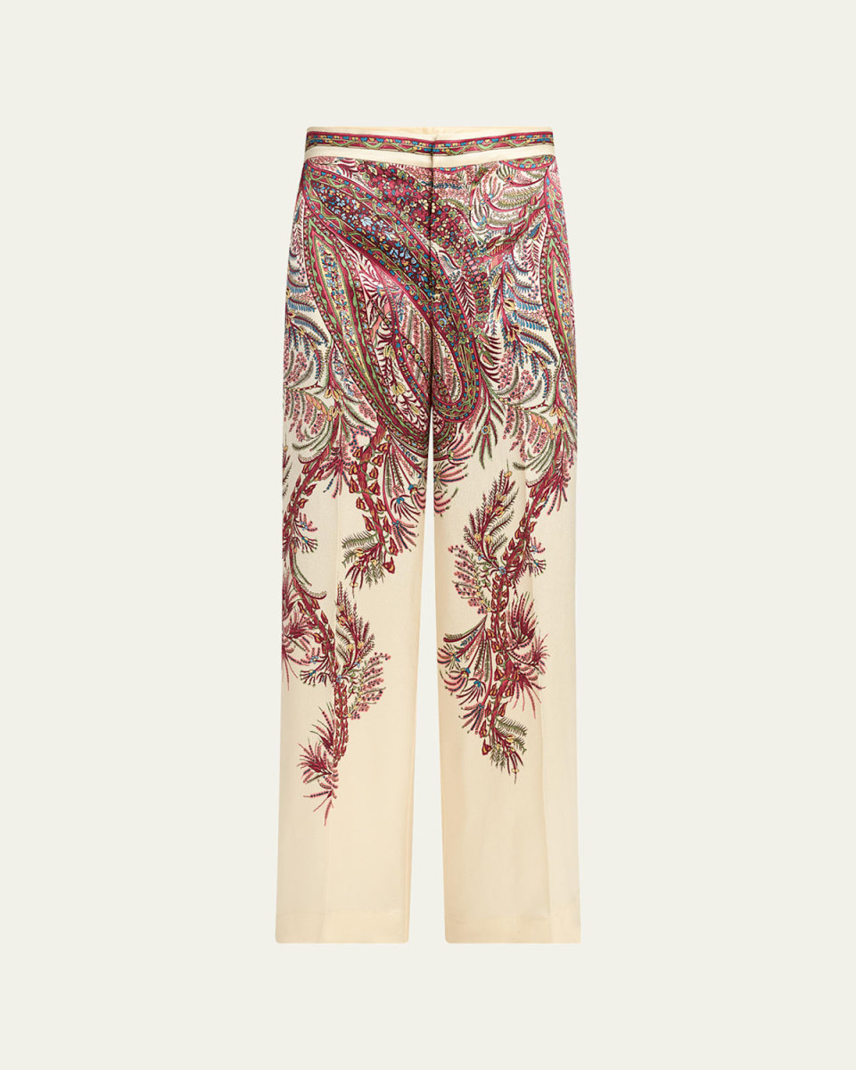 Paisley-Print Pants